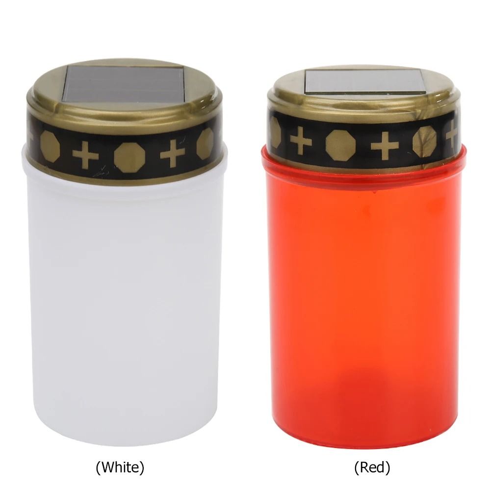 Solar Cemetery Memorial Lamp | Waterproof Flameless LED Candle for Rituals & Gardens