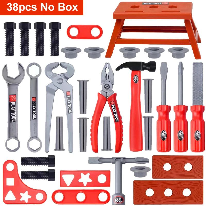 41-Piece Kids Tool Set with Toy Drill Pretend Play Construction Tools Kit