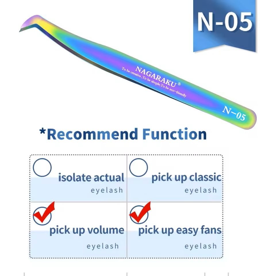 Womens Stainless Steel Eyelash Extension Tweezers