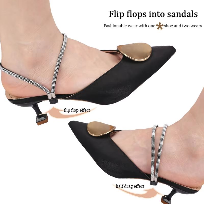 Elegant Rhinestone Anti Slip Heel Straps for High Heels and Pumps