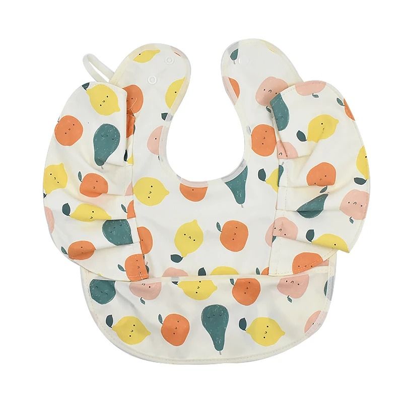 Soft Waterproof Baby Feeding Bib with Front Pocket