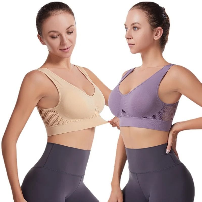 Plus Size Seamless Push Up Sports Bra High Comfort Breathable