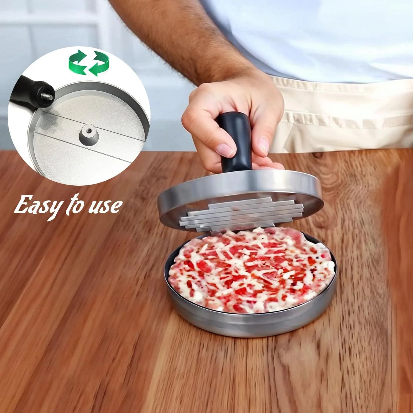 Aluminum Burger Press Patty Maker – Non-Stick Hamburger Mold for BBQ & Kitchen