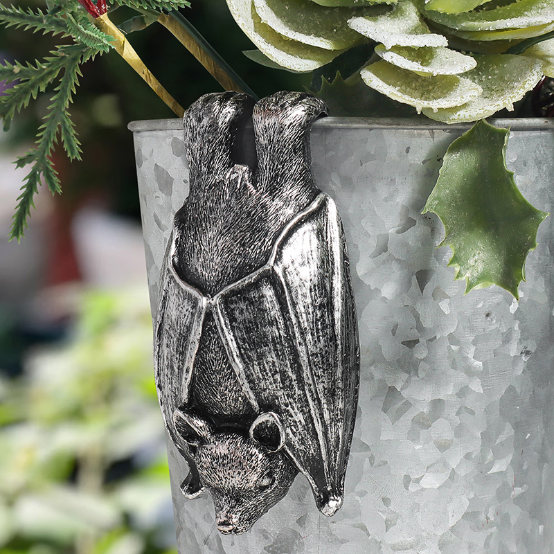 Resin bat-shaped hanging planter, garden decor for yard and landscape, unique home ornamentation piece