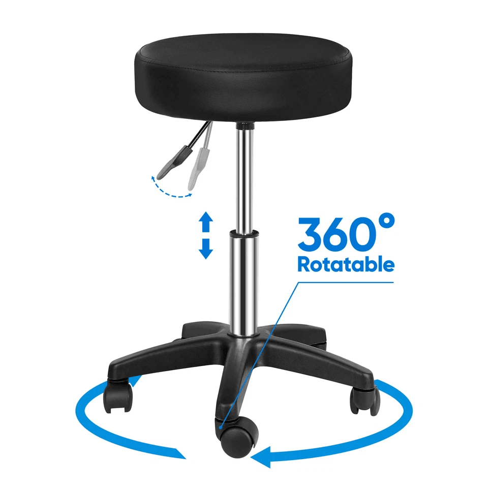 Adjustable Hydraulic Stool Facial Salon Massage Spa Chair Swivel Rolling Technician Seat w/ Wheels
