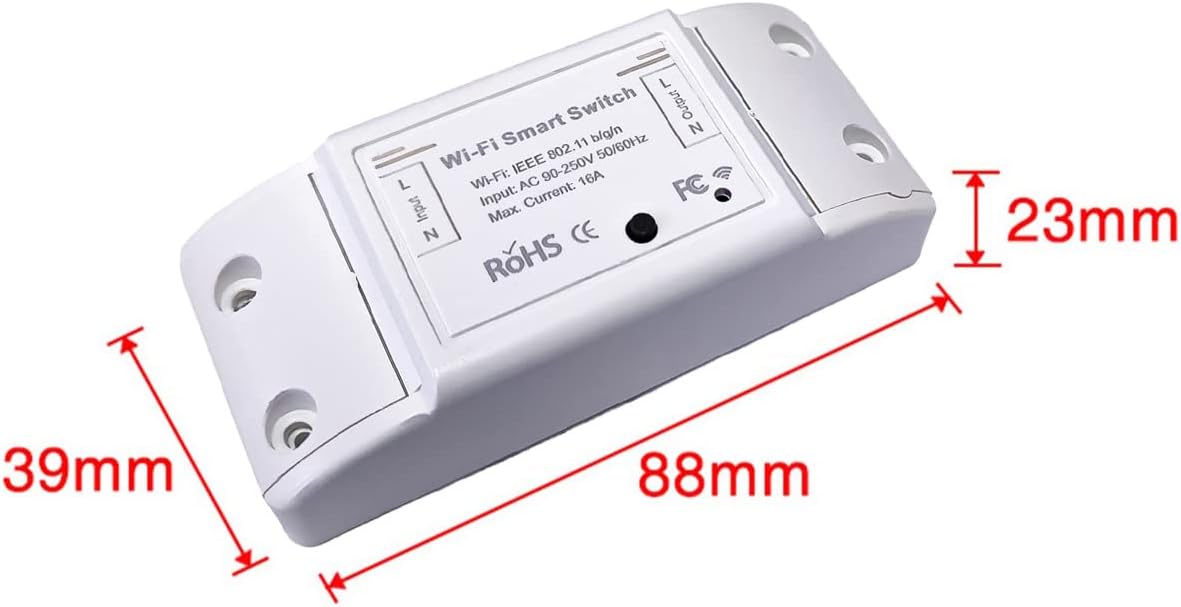 16A WiFi Smart Switch – Wireless Relay Breaker with Alexa & Google Home Voice Control (eWeLink Compatible)