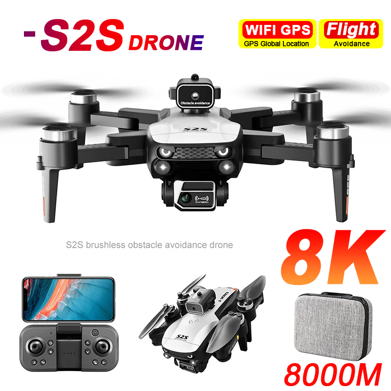 S2S 8K Camera Drone With Dual Camera Obstacle Avoidance Foldable Quadcopter for Aerial Photography