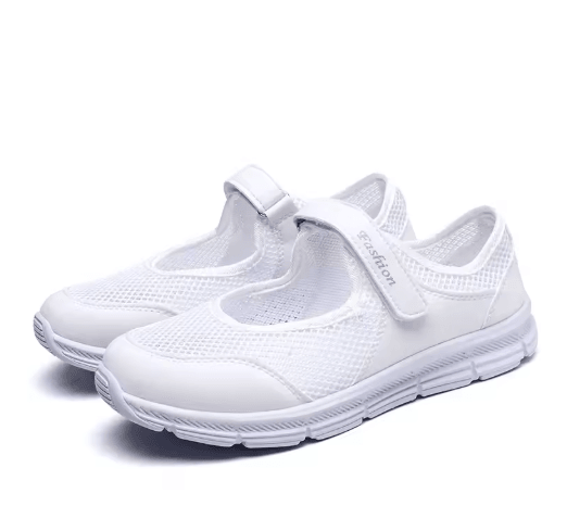 Womens Breathable White Vulcanized Sneakers for Casual and Work Wear