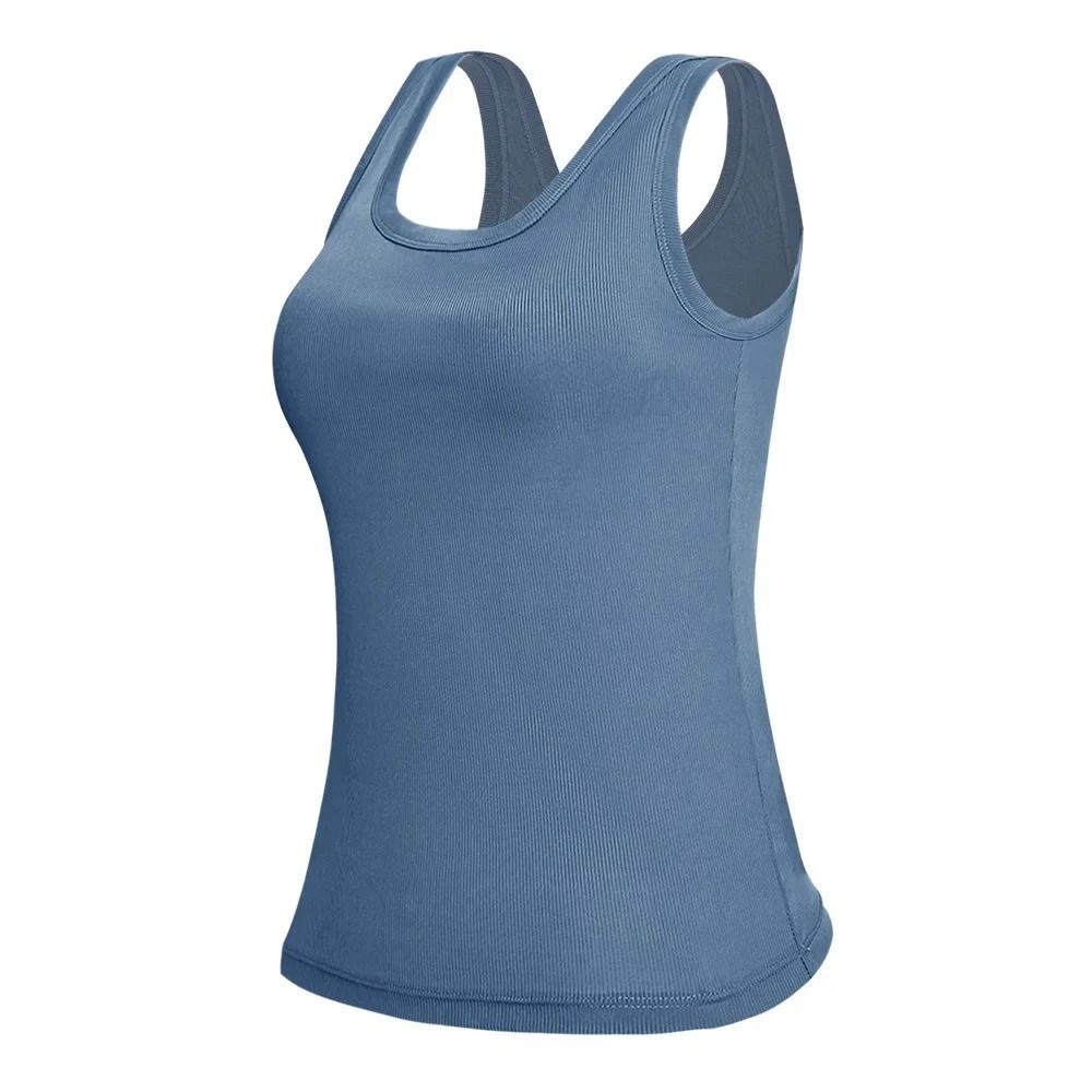 Women U-Back Camisole Top with Built-In Bra and Wide Straps