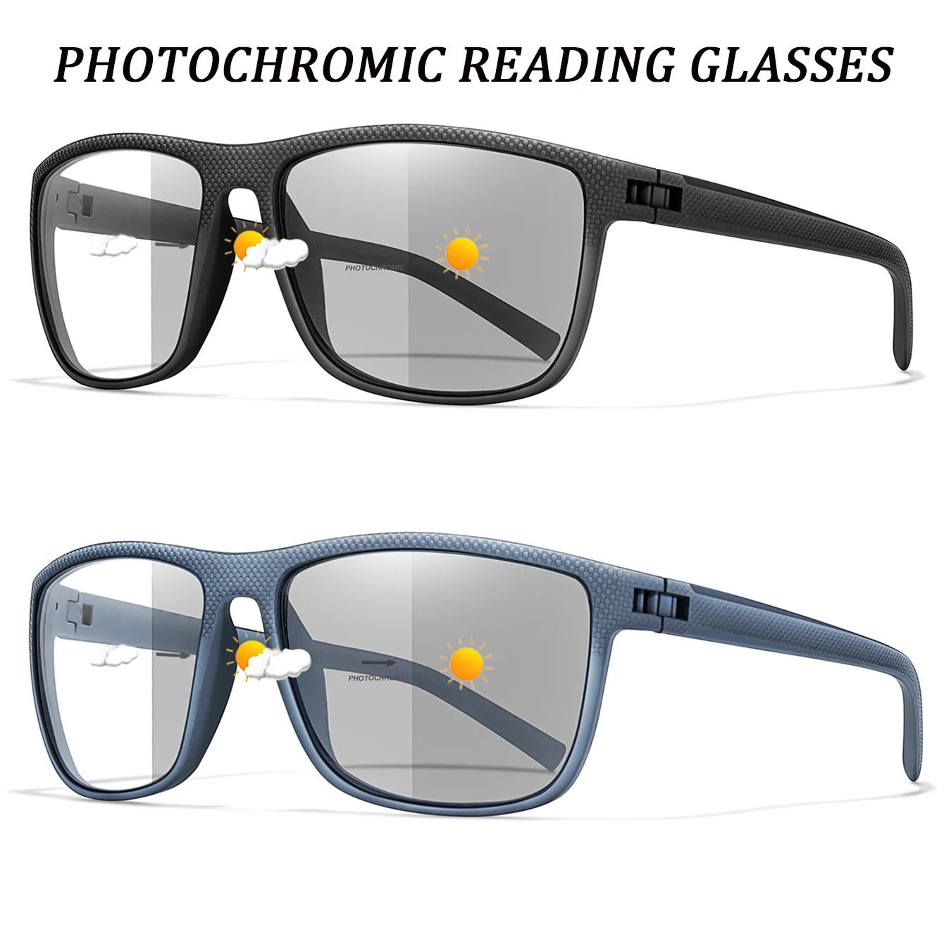Photochromic Anti Blue Light Reading Glasses Set