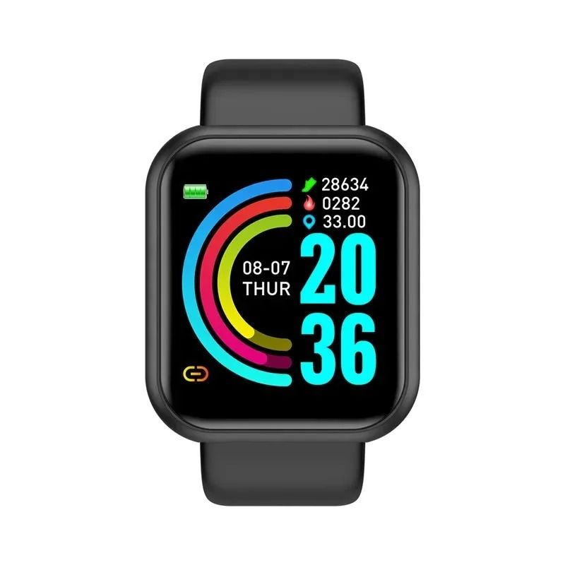 116Plus Y68 Fitness Smartwatch with Heart Rate Monitor and Music Control