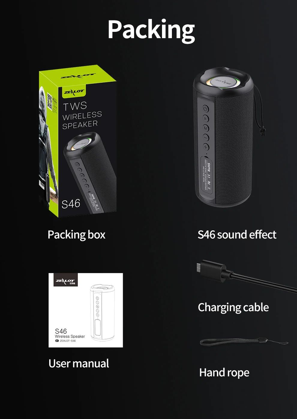 ZEALOT S46 10W Wireless Bluetooth Speaker