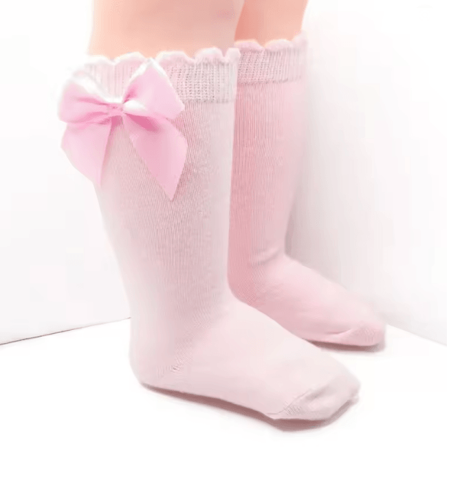 Baby Girls Knee High Bow Socks Sweet Long Tube Leg Warmer Socks 0 to 6T