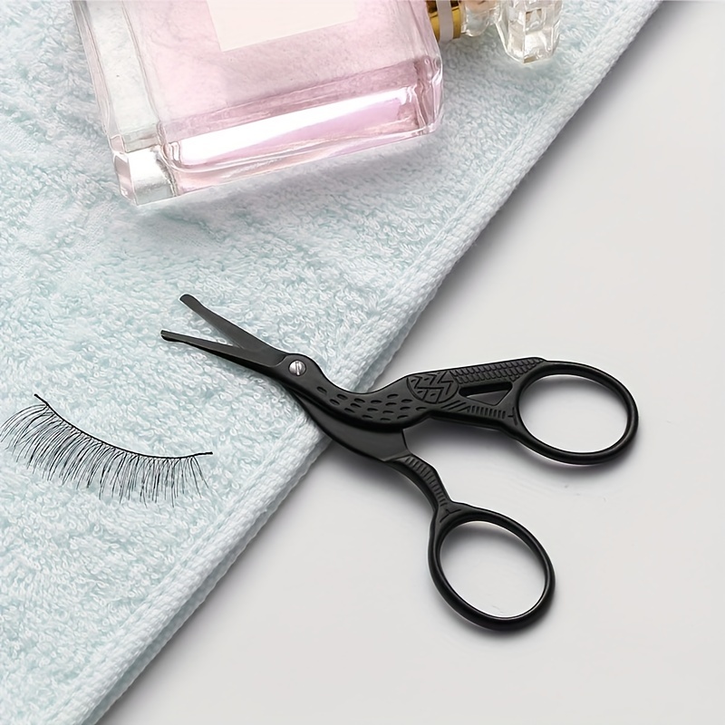 Stainless Steel Nose Hair Scissors Round Head, Ergonomic Design for Eyebrows, Nose, Beard & Ear Hair Trimming
