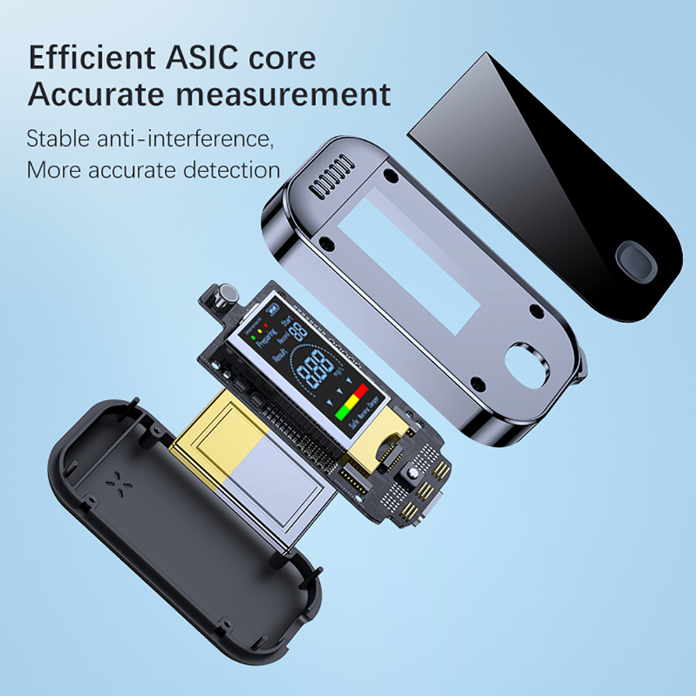 Professional Digital Alcohol Tester Breathalyzer with LCD Display & USB Rechargeable Keychain