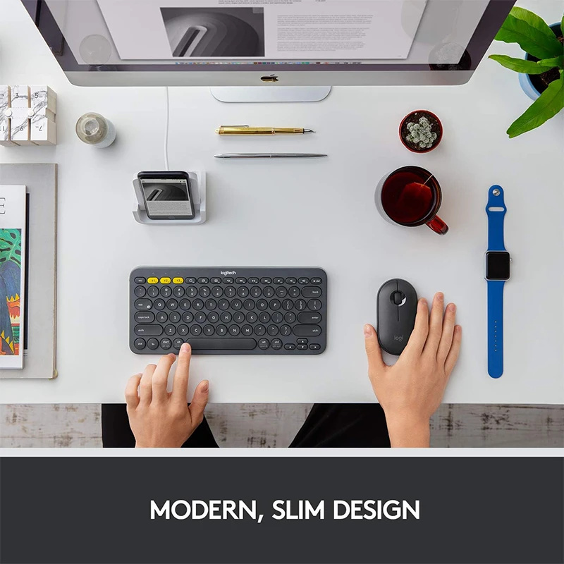 Wireless Bluetooth Mouse, Logitech Pebble M350 Laptop Tablet Mouse, Light and Thin Mute Office Mini Mous