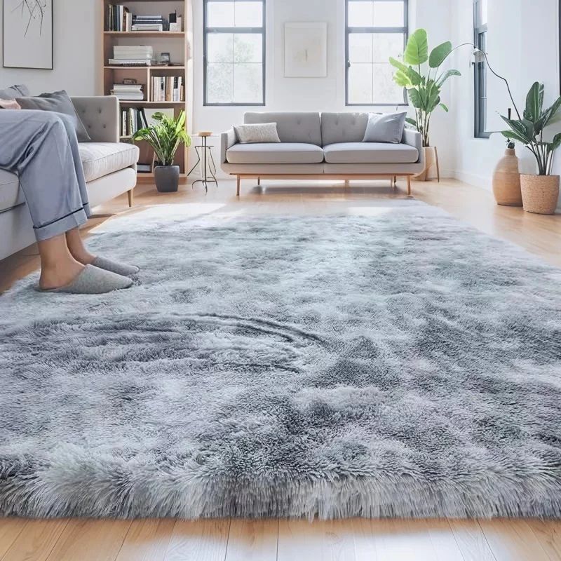 Soft Shaggy Area Rug Plush Fluffy Carpet Non Slip Bedroom and Living Room Floor Mat