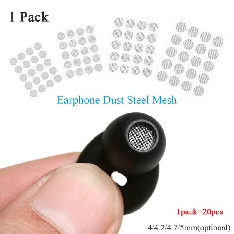 In Ear Earphone Dustproof Steel Mesh Sound Filter Set of 20