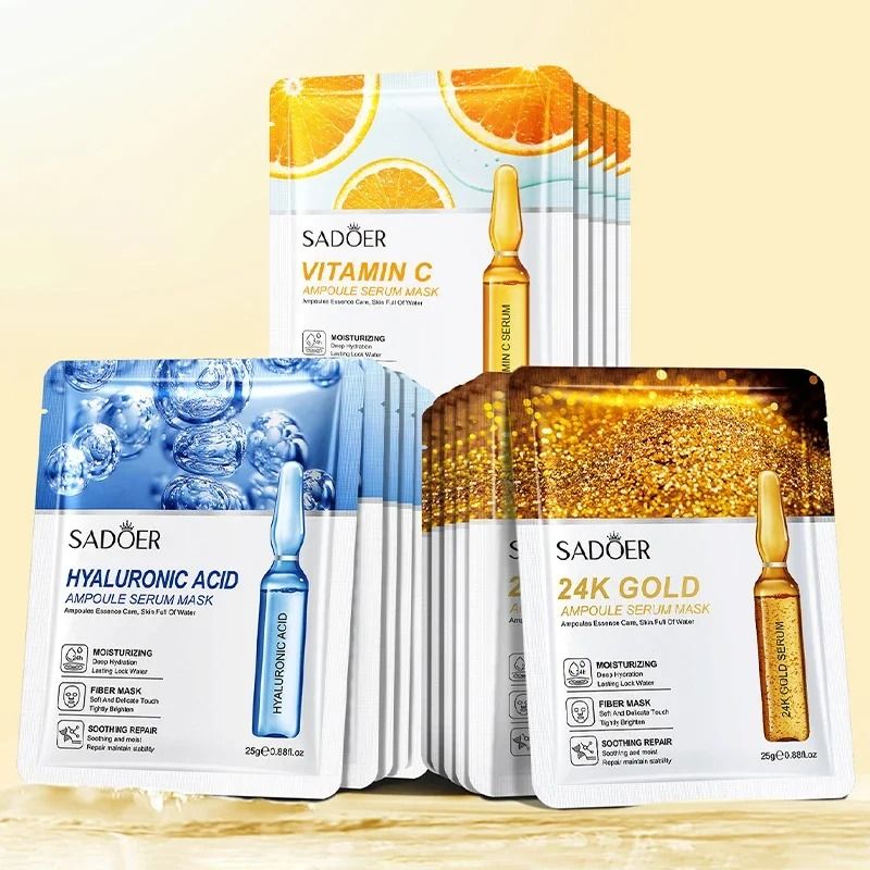 24K Gold Hyaluronic Acid Firming and Moisturizing Face Mask 15pcs