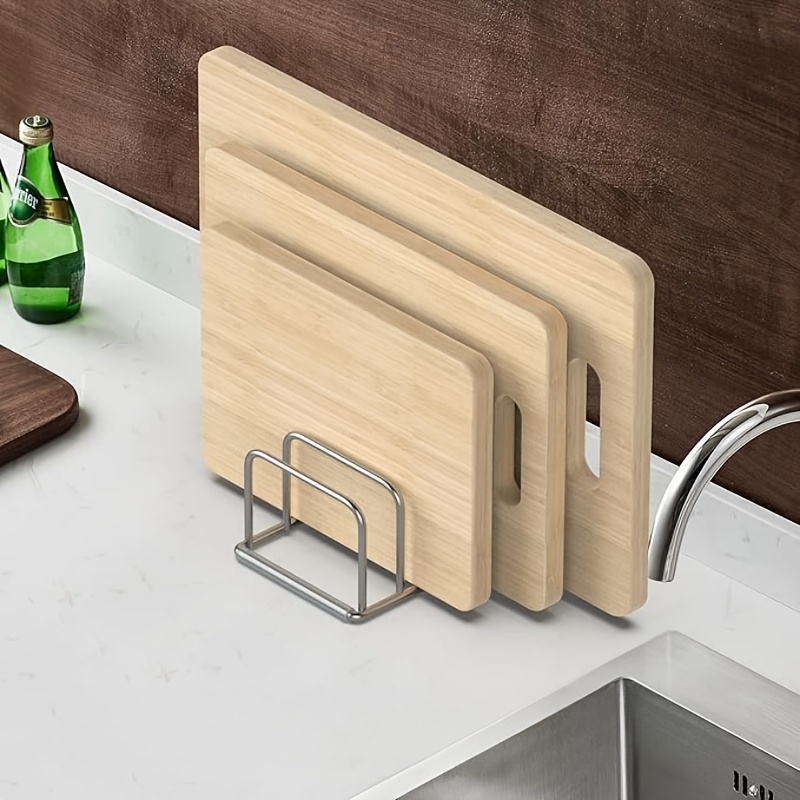 Stainless Steel Pot Lid and Cutting Board Organizer Combo, Space-Saving Heavy-Duty Rack, Kitchen Organizer