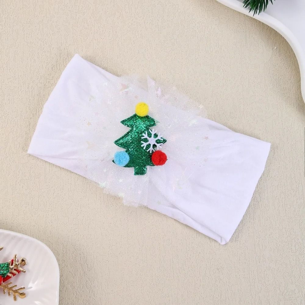 Baby Girls Nylon Christmas Headband Snowflake Tree Gauze Hairband