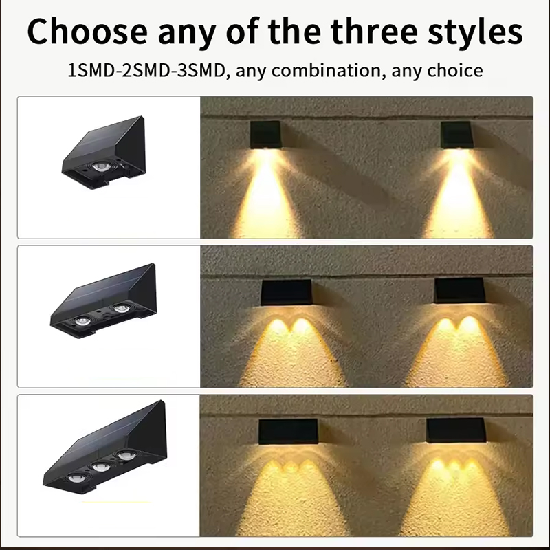 Solar Powered Garden Light for House Number Address Sign, Solar Wall Lamp Outdoor Waterproof Warm White Fence Light