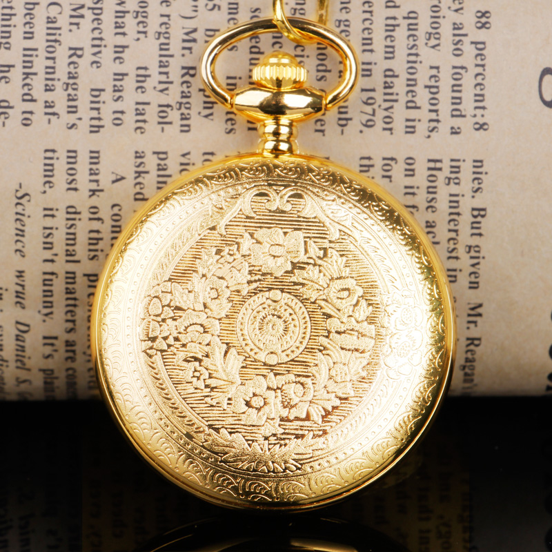 I Love You Couple Gift Watch Pendant, Luxury Golden Quartz Pocket Watch, High Quality Fashionable Christmas Gift