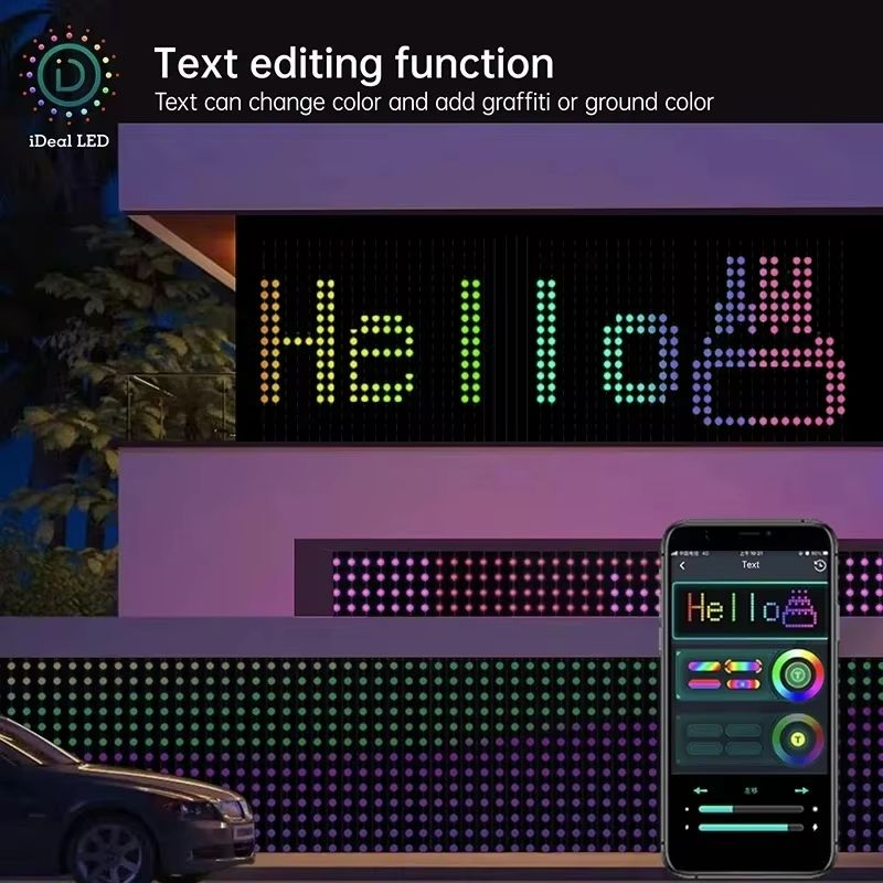 VividGlow Smart Curtain Lights – Music Sync RGB DIY Pattern LED Ambiance
