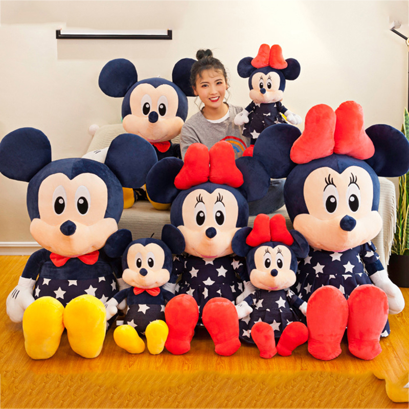 Disney Star Mickey Plush Toy & Minnie Doll Large Couple Mickey Mouse Playing with Childrens Pillow Doll, Soft Stuffed