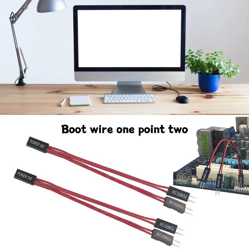 Universal Desktop PC Power Button Switch with Extension Cable – Easy External PC Power Control