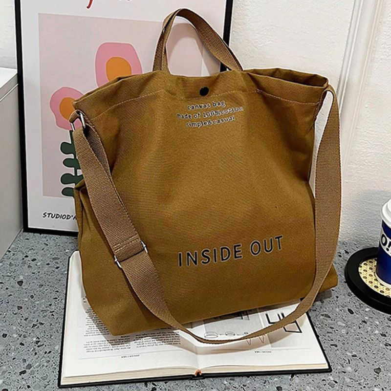 Wash Canvas Crossbody Satchel, Thick Unisex Messenger Bag with Large Capacity