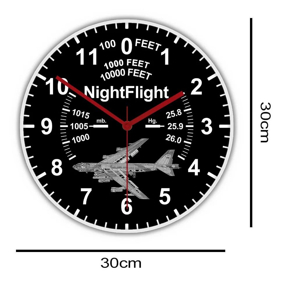 Airplane LED Neon Wall Clock Luminous Aviation Pilot Decor