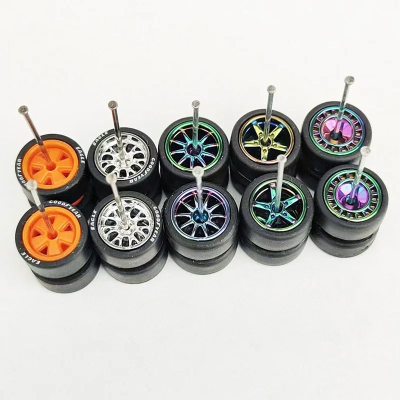 1/64 Scale Custom Alloy Wheels and Rubber Tires