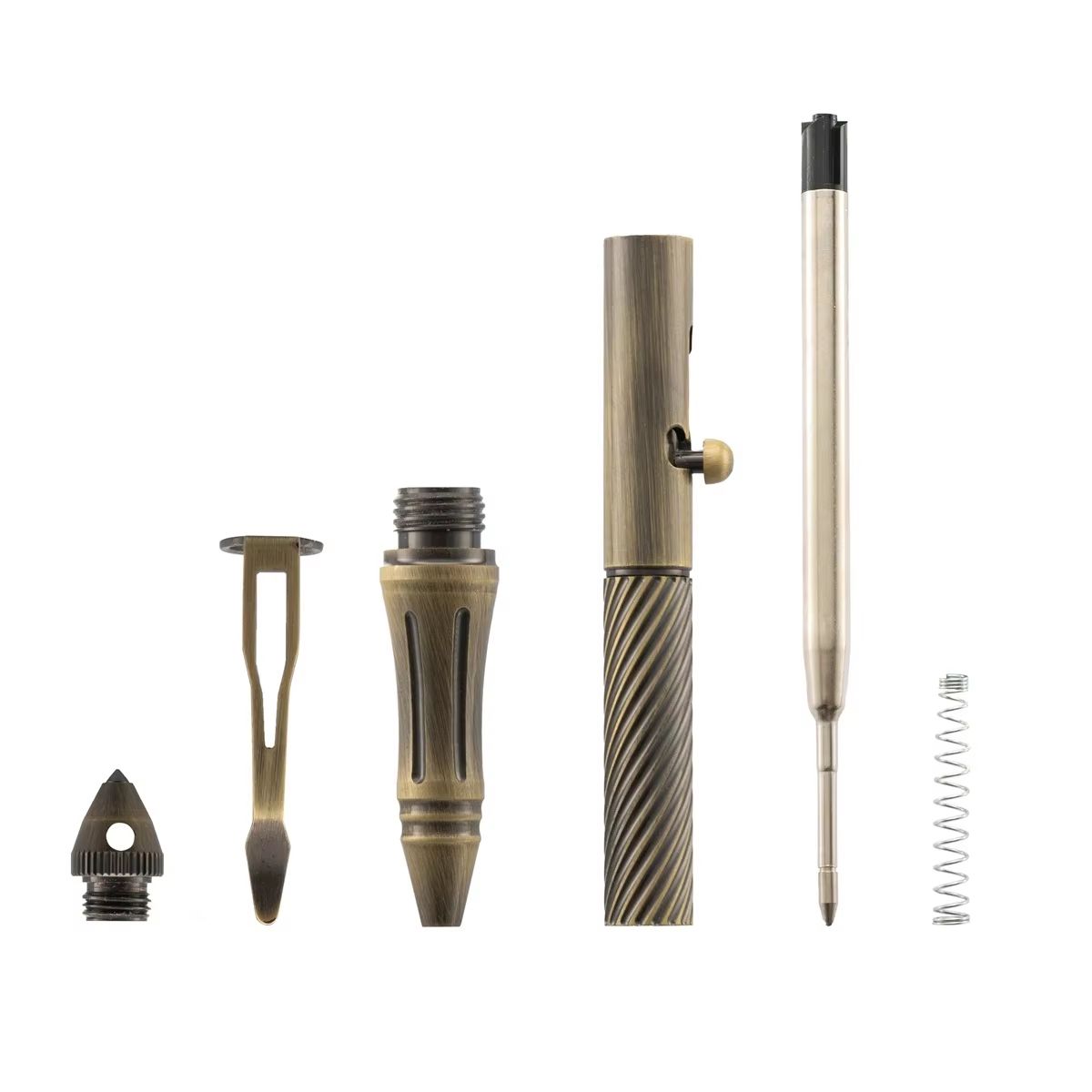 Retro Brass Bolt Action Tactical Pen Tungsten Steel EDC Writing Tool
