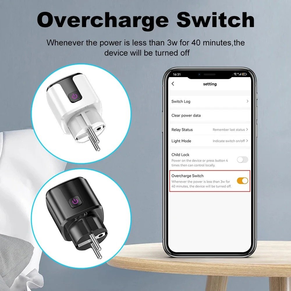 Smart WiFi Power Outlet AC Tuya Smart Life Alexa Google Home Voice Control