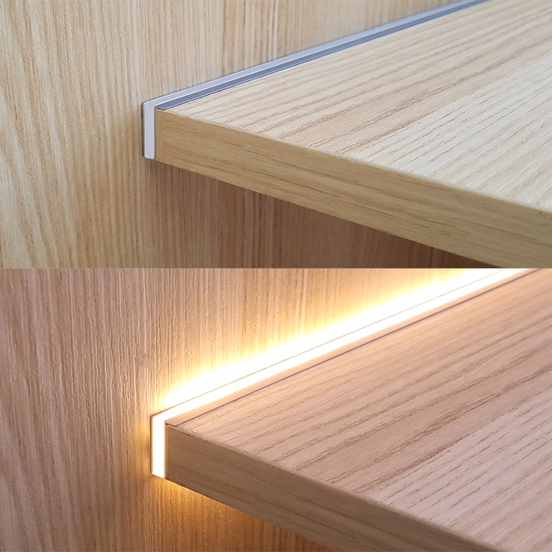Built-in LED Strip Cabinet Shelf, Panel Edge Light Lamp, Invisible Glow Cupboard Back light