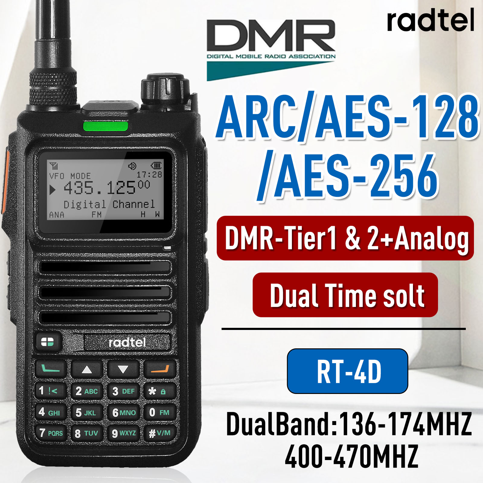 Dual Mode DMR Radio Digital Walkie Talkie with Channels