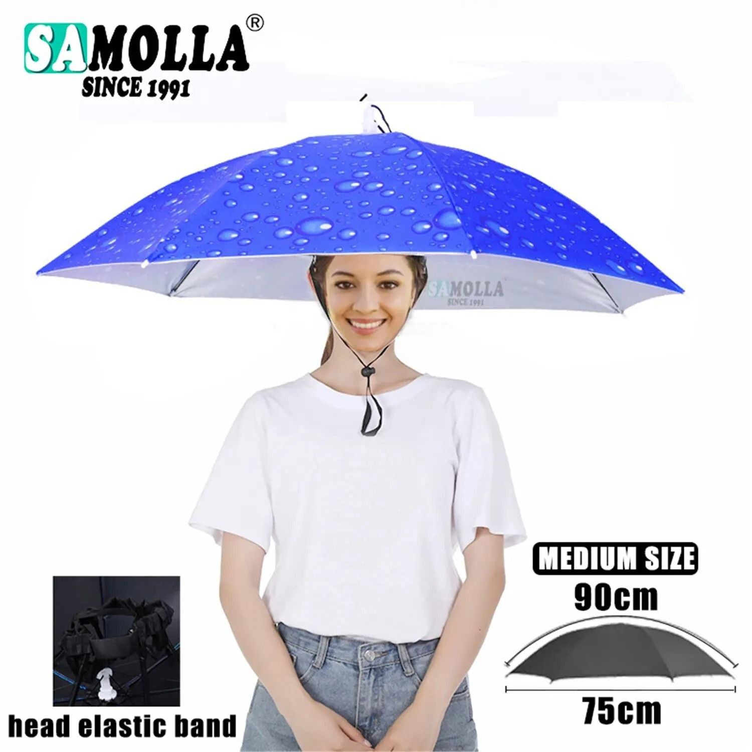 Rain Umbrella Hat Foldable UV Protection Cap