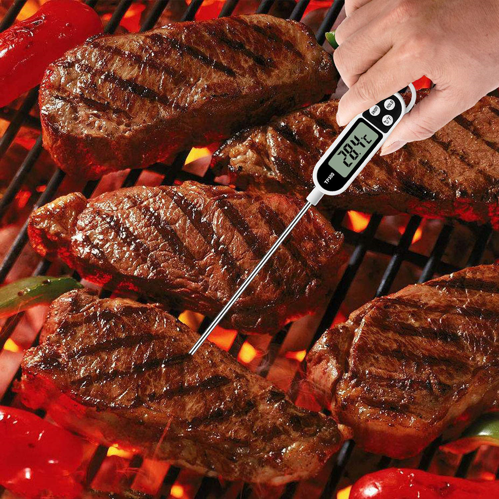 Food Thermometer for Meat Cooking, Digital Kitchen Probe for BBQ and Oven