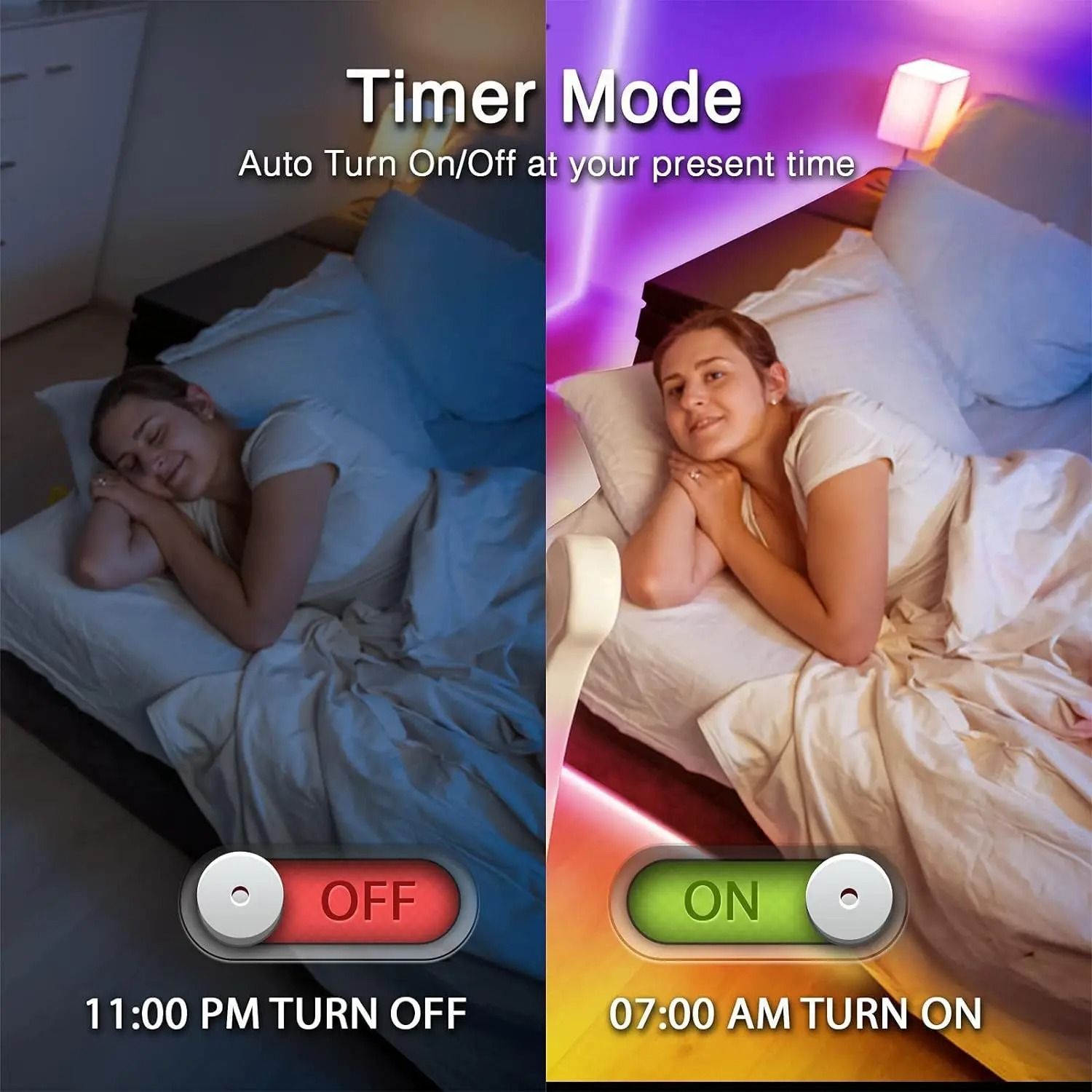 100 ft RGB LED Strip Lights with Remote and App Control
