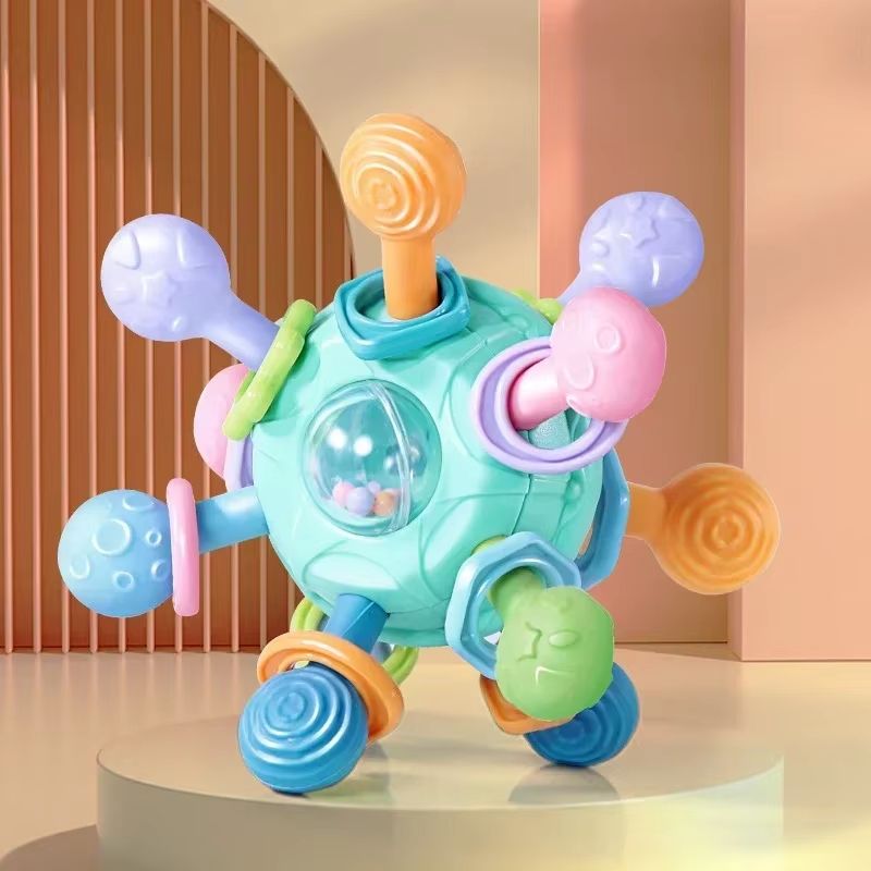 TinyTwirl Silicone Rotating Rattle Ball Baby Sensory Toy