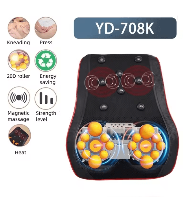Electric Shiatsu Neck Massage Pillow with Airbag Traction Heat and Vibration