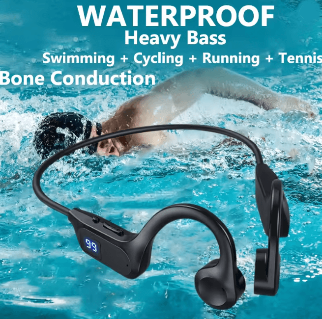 Bone Conduction Wireless Earphones for Sports Swimming and Running Bluetooth Headphones