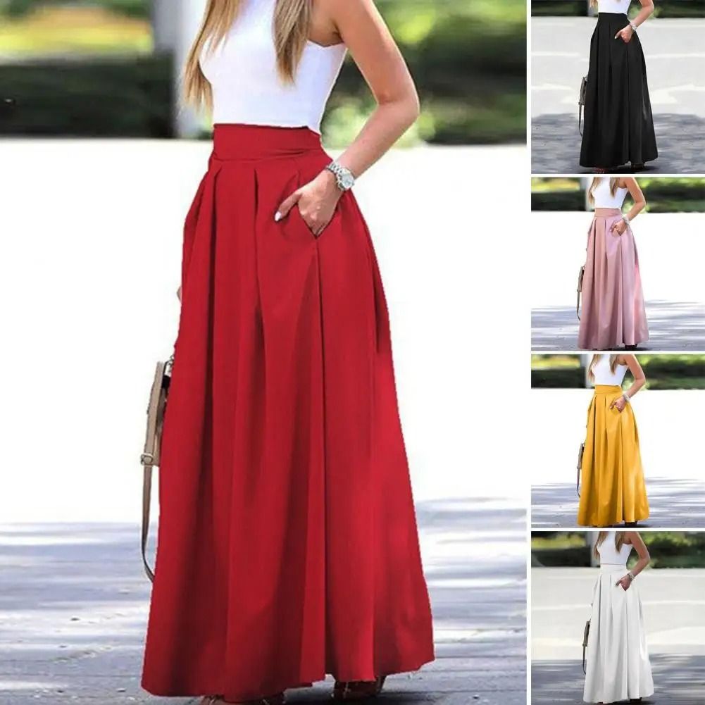 Elegant High Waist Utility Maxi Skirt