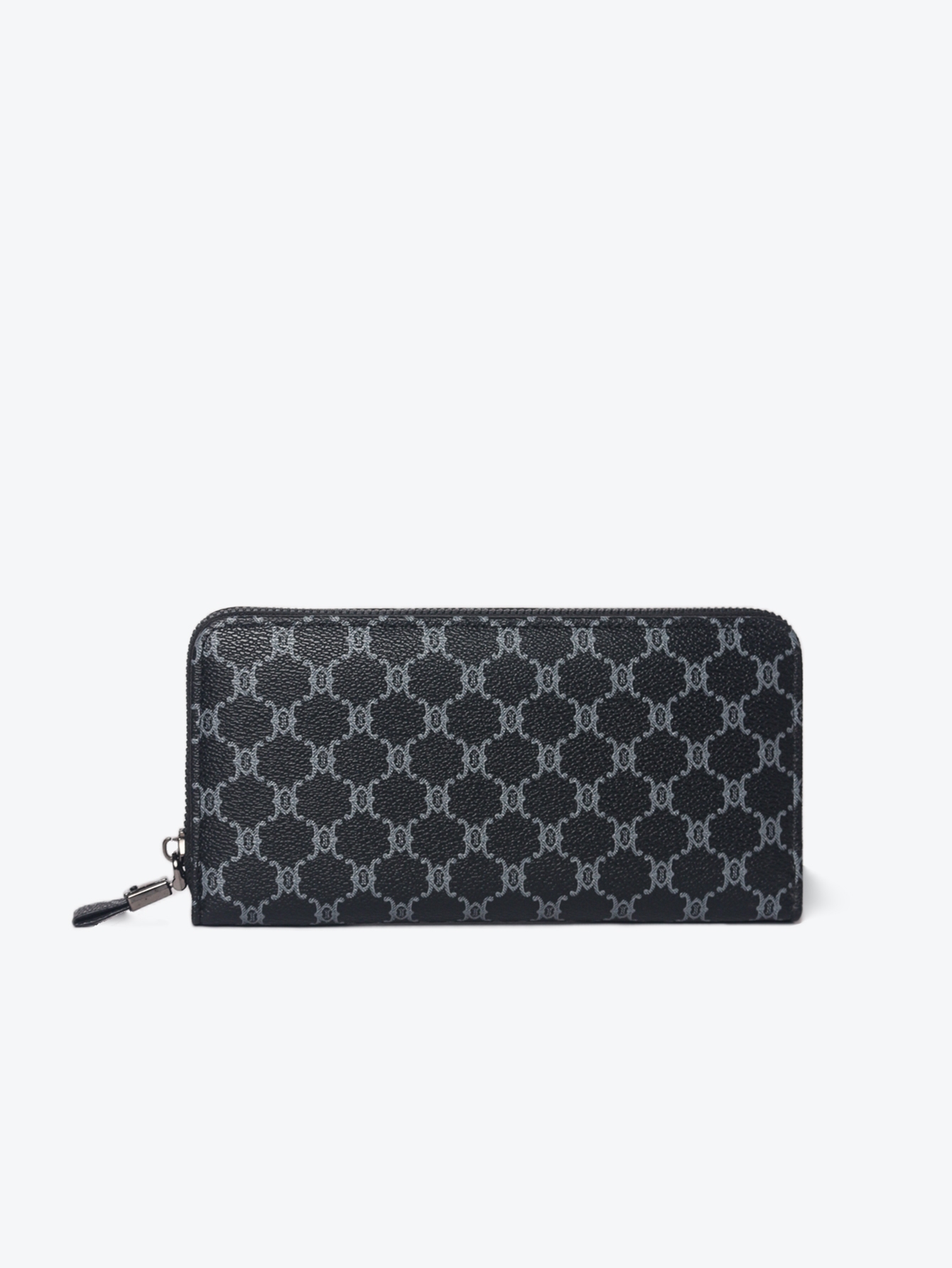 Premium Mens Long Zipper Wallet with Geometric Design & Large Capacity