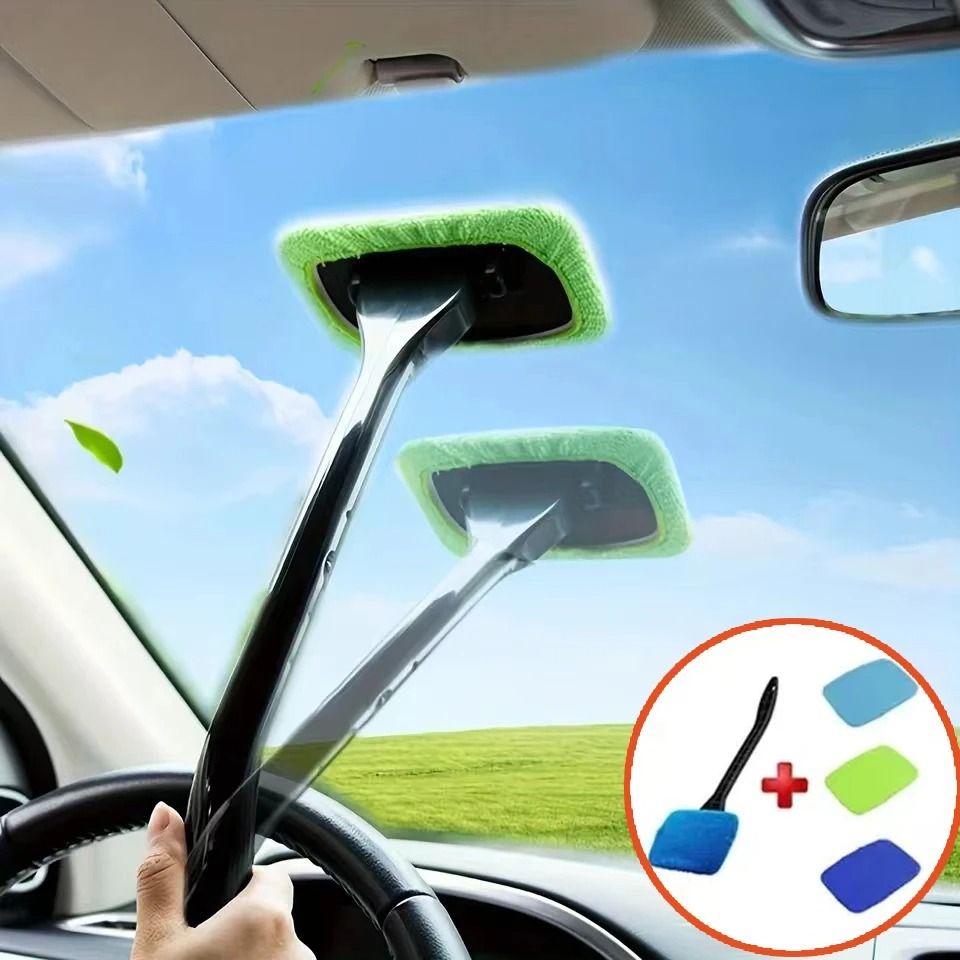 Long Handle Car Window Cleaner Brush for Interior Windshield and Glass