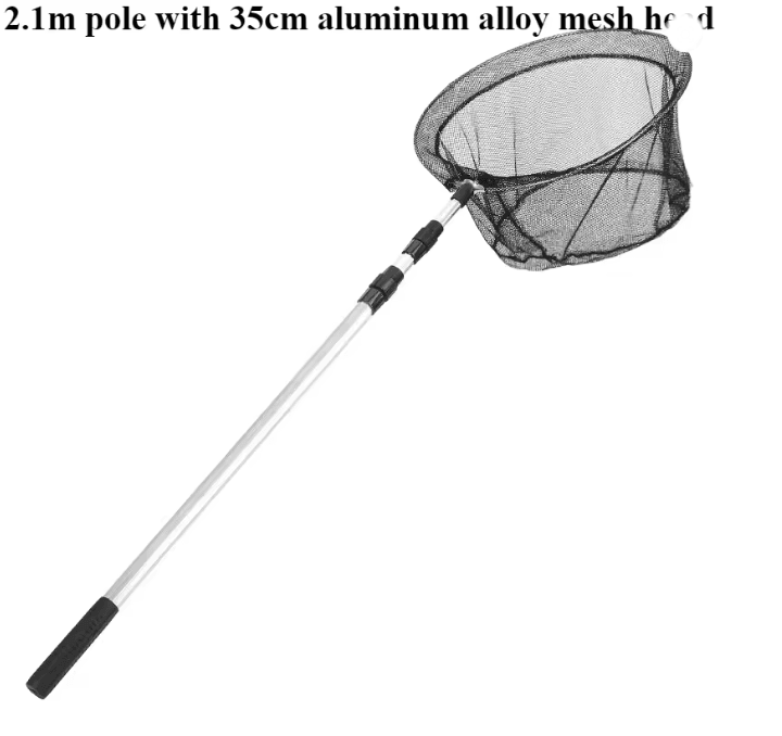 Telescopic Fishing Net Aluminum Alloy Folding Landing Net with Rubber Handle