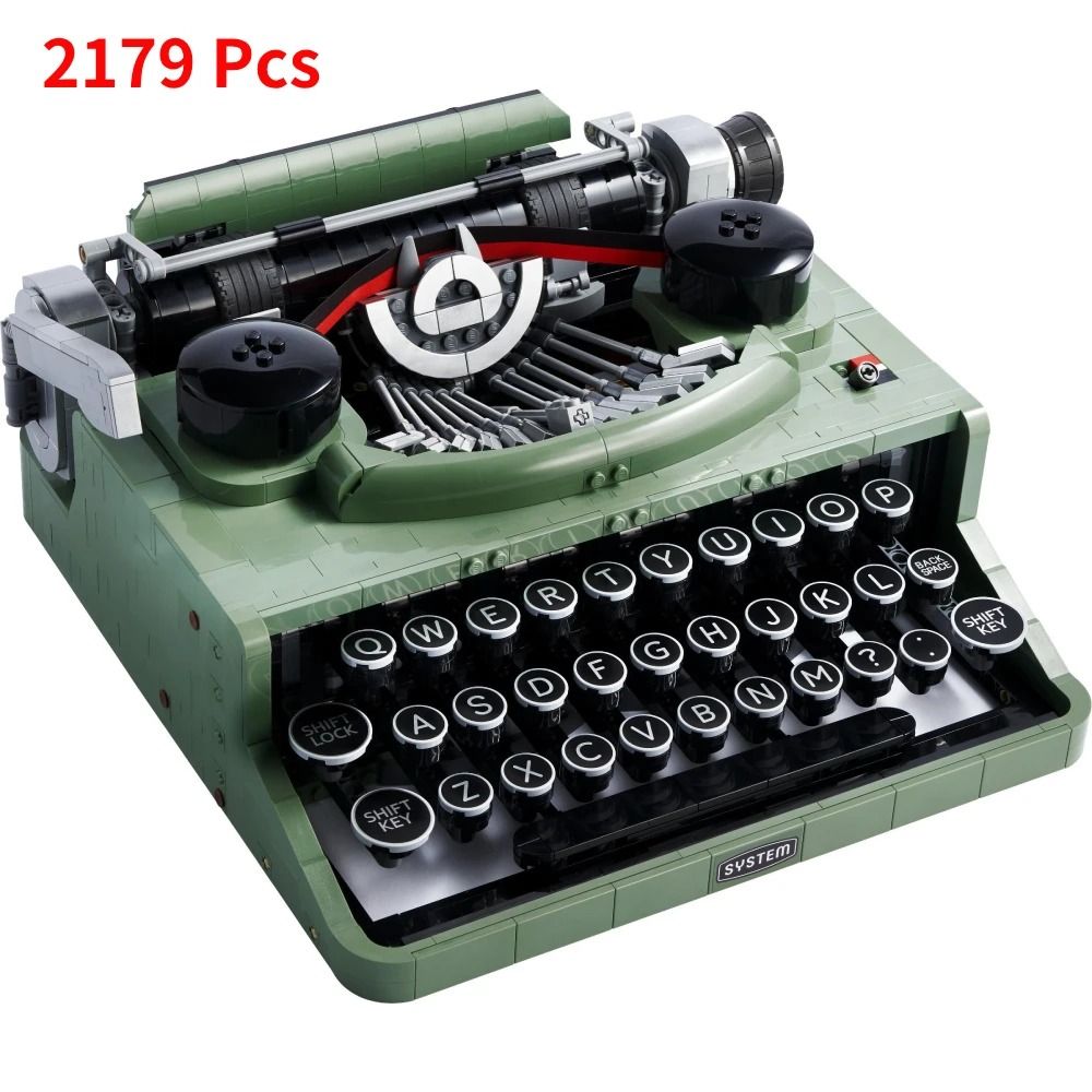 Ideas Typewriter Building Blocks Set | Retro Display Model for Adults & Unique Home Decoration