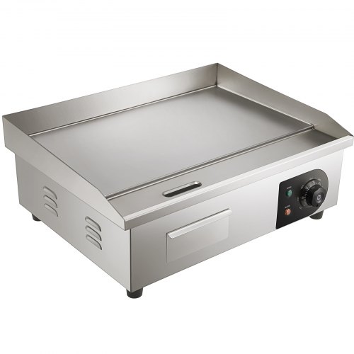 Commercial Electric Griddle Flat Top Grill with Adjustable Temperature Stainless Steel Countertop BBQ Plate