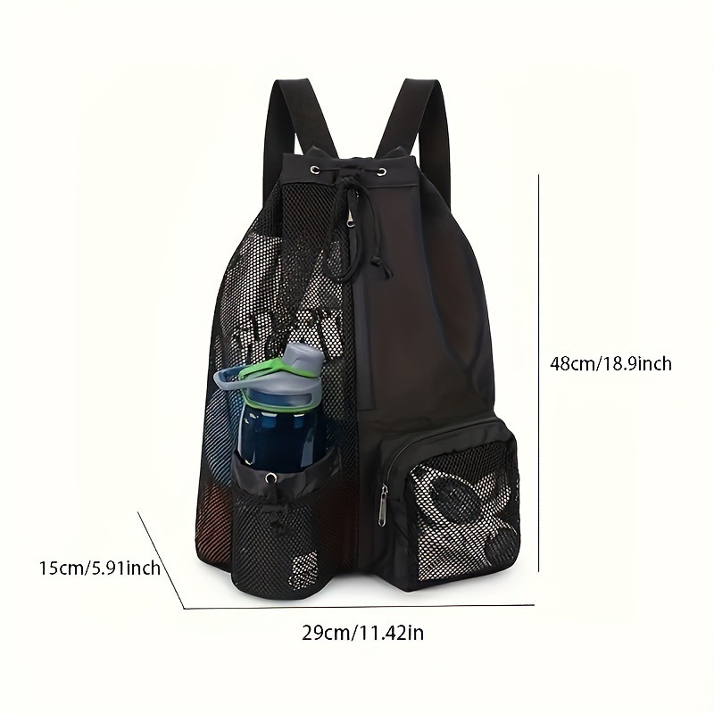 Breathable Mesh Drawstring Backpack Wet Dry Swim Gym Beach Bag
